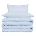 BNM 1000 Thread Count Cotton Blend Duvet Cover Set, Oversized Blanket Covers, Heavyweight Bedding, Includes 1 Duvet Cover, 2 Pillow Shams, Sateen Weave with Solid Pattern, Full/ Queen, Blue