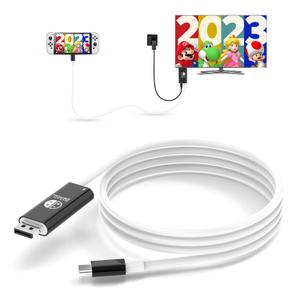 USB C to DisplayPort Cable for Nintendo Switch Dock Support 8K@60Hz 6.6FT, Switch Dock with 100W PD for Nintendo Switch NS/OLED Mode- (USB C to DP1.4 Black and White) Not for Switch 2