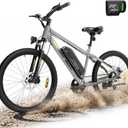 INVANTI Electric Bike for Adults with 55 Miles, Peak 750W Motor, 20 MPH Commuting Electric Mountain Bike with 26" Tires, Front Fork Suspension, 7-Speed Gears, LCD Display and Removable Battery