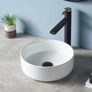 Round Vessel Sink-KINGO HOME 12"x12" Small White Ceramic Bathroom Vessel Sink Bowl Above Counter,Bathroom Vanity Sink Art Basin Countertop