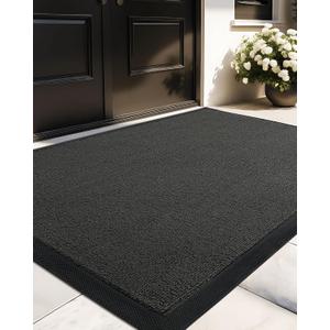 Color&Geometry Large Double Front Door Mat Outdoor Outside Entry Entryway Home Entrance Patio Waterproof Heavy Duty Doormat Welcome Matt - 35"x59" Grey