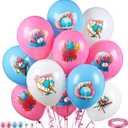 Seenelling 30 Pcs 10 Inch Ice Cream Drip Baseball Balloons with 32.8 ft Ribbon Pink and Blue White Baseball Balloon Decorations for Sport Themed Birthday Baby Shower Graduation Party Backdrop Supplies