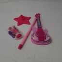 TAKIHON Guitar and Microphone Set for Kids,Guitar Toys with Music&Colorful Light,Adjustable Height Microphone with Stand,Karaoke Toys Gift for Boy,Girls,Toddlers(Blue)-Upgraded