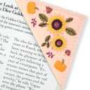 6 x Personalized Hand Embroidered Corner Bookmarks for Women-Seasons Felt Triangle Page Stitched Leather Bookmark,Unique Cute Flower Embroidery Book Marker Clip for Book Lovers' Gifts (Autumn)