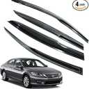 LETINGFAR Rain Guards for Honda Accord 2013-2017 4-Door Sedan, Black Modern Outside Mount Tape-on Side Window Deflectors for Cars, 4 pcs