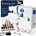 Verdanika Mini Sewing Machine, Dual Speed Double Needle, 14 Stitch Portable Sewing Machine for Beginners, Adults, Home Use