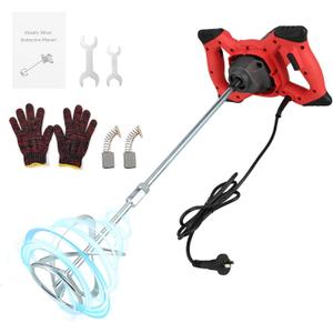 Cement Mixer 2300W, Handheld Electric Concrete Mixer with 6 Adjustable Speed, 110V Portable Mud Mixer Paint Mixer for Motar Grout Plaster Thinset Fodder Stirring Tool