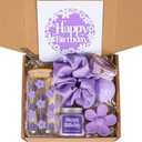 Birthday Gifts For Women, Teen Girl, Her, Happy Birthday Gift Box For Girl, Women, Sister, Daughter, Friends, Cute Daisy Aesthetic Glass Cups Gift Set 7pcs (Purple)