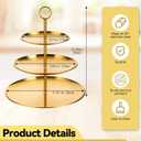 2 Pcs 3 Tiered Gold Cupcake Stand 3 Tier Stainless Steel Cupcake Stand with Removable Tiered Tray Gold Tiereds Dessert Stands Party Serving Trays Golds Cake Holder for Weddings Birthdays Decorations