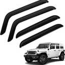 Wrangler JL Rain Guards - Window Visors for Jeep Wrangler JL 2018-2026, Out-Channel Side Window Rain Guards for Wrangler JL Accessories, 4PCS, Black, Car Accessories