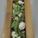 4 Bundles Artificial Peonies Silk Flowers, White Faux Peony Bouquet Florals Arrangements Decor for Farmhouse Home Boho Wedding Table Centerpiece, Fake Plastic Flowers Bulk Vase Decoration (White)