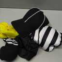 SATINIOR 6 Pcs Women Referee Costume Black and White Stripe Ref Shirt Jersey Shorts Referee Hat for Halloween Party Cosplay (XX-Large)