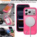 MOZOTER for iPhone 17 Pro Max Case with Kickstand,[Compatible with MagSafe] [12FT Military Grade Protection] Slim Translucent Matte Shockproof Phone Case,6.9",Rosered