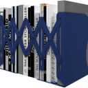 PUNCIA Desktop Adjustable Bookends Expandable Book Binder Holder Table Telescopic Bookshelf Metal Memo Bookcase Rack Shelf for Kid Child Student Office Book File Organizer Storage (Blue)