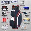 Cart Golf Bag 15 Way Organizer Divider Top Golf Club Bags Lightweight Golf Cart Bags for Men Women with Cooler, Rain Cover