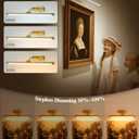 Picture Lights for Wall Battery Operated,16 Inch Wireless Rechargeable Art Lights for Pictures,3CCT Dimmable Retractable Painting Light with Remote & Timer,Glare-Free for Gallery Light,Gold