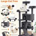 Made4Pets Cat Tree Tower 56in Cat Tower for Indoor Cats Kitten Tree Multi-Level Cat Tree with 2 Condo Furniture Activity Center with Scratching Posts Funny Toys Kittens Pet Play House, Grey