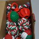 Christmas Dog Toys 15 Pack, Puppy Rubber Chew Toys with Rope Toys Set, Interactive Tough Christmas Gifts Box for Dogs, Training Playing Teething Busy Toys Bulk for Holiday Puppies Presents (Red)