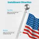 Anovo Flag Pole Rings, Aluminum Alloy Flagpole Rings 360 Rotating Anti Wrap Flag Mounting Ring with Carabiner for 1.75-2.02 Inch Diameter Flagpole (Matte Silver, 2 Inch -Pack of 2)