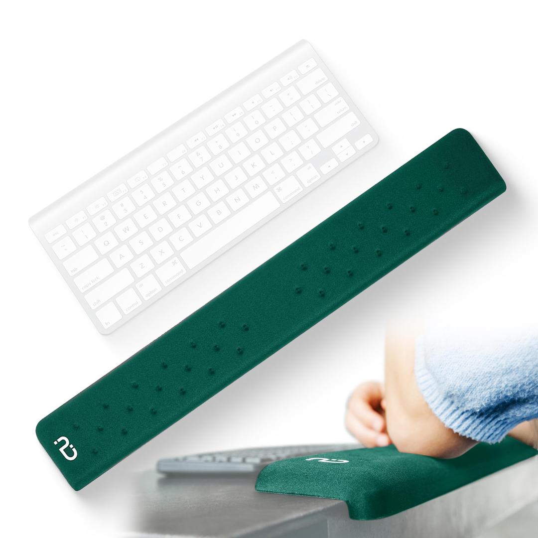EdgeRest PostureUp L-Shaped Desk Long Wrist Rest Elbow, Forearm & Wrist Comfort Support for Table or Desk Edge, Non-Slip, Memory Foam Padding, Ergonomic Design for Work, Universal Fit, Forest Green