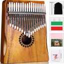 Kalimba Thumb Piano 17 Keys, Portable Mbira Finger Piano Gifts for Kids and Adults Beginners Wood