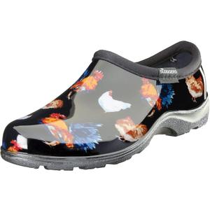 Sloggers Original Waterproof Rain and Garden Shoe for Women Outdoor Slip-On Garden Clog - Made in The USA with Premium Comfort Insole and Arch Support - Classic Chicken Black, Size 9