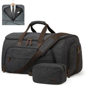 S-ZONE Carry On Garment Bag for Travel Convertible Garment Duffle Bag Suit Bags for Men Women Travel 2 in 1 Hanging Suitcase Business Travel Bag with Toiletry Bag, Black, 50l S-ZONE Carry On Garment Bag for Travel Convertible Garment Duffle Bag Suit Bags for Men Women Travel 2 in 1 Hanging Suitcase Business Travel Bag with Toiletry Bag, Black, 50l