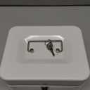 Jssmst Caja pequea con cerradura de llave - Caja de metal duradera con bandeja de dinero blanca, CB0105M (White)