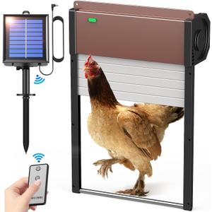 CHAMUTY Automatic Chicken Coop Door Solar - Powered Auto Chicken Door Opener, Timer/Light Sensor Modes for Safe and Convenient Chicken Keeping with Intelligent Obstacle Sensors