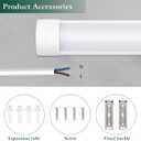 2 Packs 4FT LED Batten Light, Ultra-Thin Slim Ceiling Surface Mounted Light, 40W, 4000K, IP20, LED Ceiling Lamp for Garage, Shop, Hallway, Office, Market, 20cm Cable