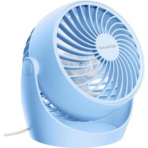 Gaiatop Desk Fan, 5-Inch Portable Electric Table Desktop Air Circulator Fans, Small but Powerful with 3 Speed 360 Adjustable Tilt for Cooling Home Dorm Office Bedroom Bathroom Kitchen, Blue