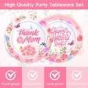 48Pack Mother's Day Decorations Party Supplies include 24 Plates, 24 Napkins for the Mother's Day Party Decorations