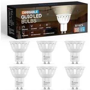 Torkase GU10 LED Bulb, Dimmable MR16 2700K Warm White, 120V 500LM Track Light 5W 50W Equivalent, 90% Energy Saving, 40 Degree, Replacement for Recessed Lighting, 5 Pack