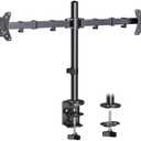 ErGear Dual Monitor Desk Mount for 13″–34″ Monitors up to 26.5 lbs, Fully Adjustable Monitor Stand Holds 2 Computer Screens, Heavy-Duty Dual Monitor Arm with C-Clamp & Grommet Base, Black, EGCM13B