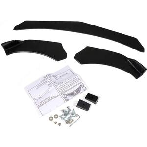 GRAND ORANGE Universal Front Bumper Chin Lip Spoiler Splitter Wing Body Kit Pointed Tip Style Glossy Black PP