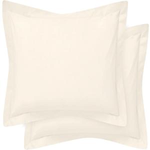 Cotton Metrics Heavy Quality European Square Pillow Shams Set of 2 Ivory 600TC 100% Organic Cotton Euro Pillow Shams 28"x28" Pillow Cover, Cushion Cover Euro Size