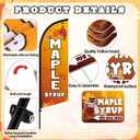 Tegeme 6 Sets 7ft Maple Syrup Advertising Flag Pole Kit Include Maple Syrup Feather Flag with Pole, 11.8 x 15.8 Inch Double-sided Yard Signs with Ground Pegs for Business Advertising Activities