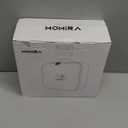 MOMIRA Travel Makeup Bag Cosmetic Bag Makeup Organizer Bag with Lighted Mirror, Adjustable Brightness in 3 Color Scenarios, Waterproof Makeup Train Case, Gift for Women - Light Gray(Woven) (Silver)