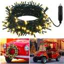 12V Christmas 33 ft 100 LED Car LED String Light Golf Cart Decorations Warm Yellow Light String Waterproof Atmosphere Lighting Kits for Christmas Car Accessories