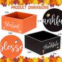 2 Pcs Fall Candy Bowl Dish Mini Wooden Autumn Candy Bowl Thankful Blessed Thanksgiving Harvest Candies Holder Farmhouse Party Supplies for Tiered Tray Holiday Table Decor Housewarming Gift