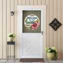 2 x Bimkole Interchangeable Seasonal Welcome Sign Front Door Decorations, Round Wood Wreath for Outdoor Farmhouse Porch - Perfect for New Home Housewarming Gift, Halloween Easter Christmas Home Decor