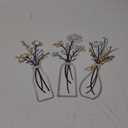 Pigort 3 Pieces Metal Flowers Wall Arts - Rustic Farmhouse Decor Beige Minimalist Flower Wall Decors for Living room Bathroom Bedroom Dining Room-Housewarming Gifts (Beige, Vase-C)