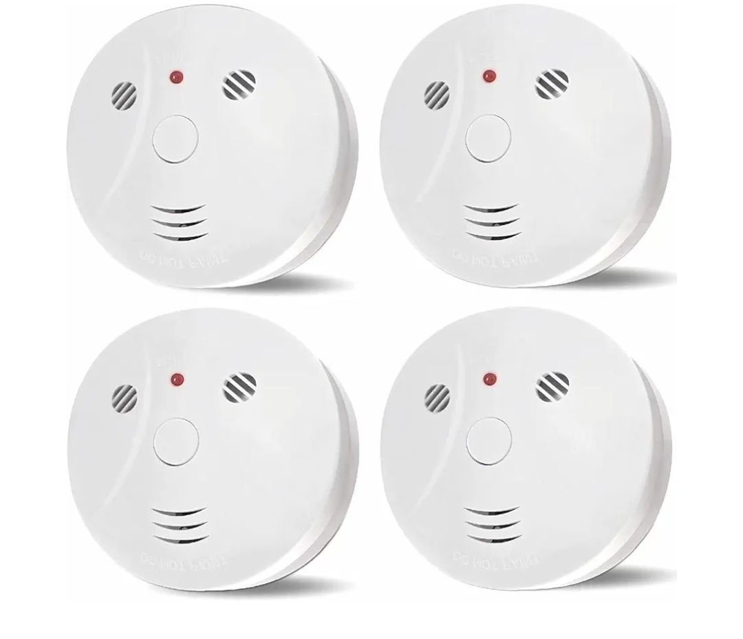 Putogesafe 4 Pack Combination Smoke and Carbon Monoxide Detector Battery Operated, Travel Portable Photoelectric Fire&Co Alarm for Home, Kitchen