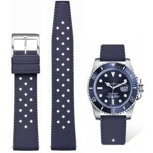 Tropical Style FKM Rubber Watch Bands 18mm 19mm 20mm 21mm 22mm Quick Release Fluororubber Waterproof Soft Breathable Durable FKM Rubber Watch Strap Universal Replacement Band Strap for Men Women