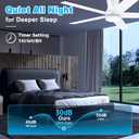 52" Smart Low Profile Ceiling Fan with Lights Remote,Controll by Voice WIFI Alexa App,Quiet DC Motor,Outdoor Indoor Flush Mount Ceiling Fans,Modern White Light Wood Fan for Bedroom Living Room Patio