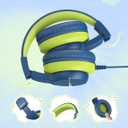 iClever USB C Headphones for Kids, Over-Ear for Boys Girls, Safe Volume 85dBA, Foldable Wired Kids Headphones for iPad, HS19S