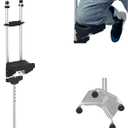 Under Arm Aluminum Pain Free Knee Crutch with Widened Base for Ankle Injury Sprains and Alternative to Knee Scooter, Height Adjustable Lightweight Waking Cane Support for Knee Rest
