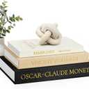 JARLINK Aesthetic Decorative Books, Set of 3 Linen Faux Books for Coffee Table, Bookshelf or Mantle Decor, Stylish Book Storage Boxes for Home Decor, Photo Organization, and Keepsake Storage, Black (Black-Beige-Apricot)