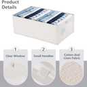 6 Pack linen storage box, with transparent window - foldable clothing storage box, suitable for organizing wardrobes, toys, books | home storage container (6)