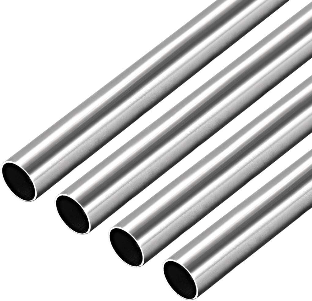 uxcell 304 Stainless Steel Round Tubing 10mm OD 0.4mm Wall Thickness 250mm Length Seamless Straight Pipe Tube 4 Pcs